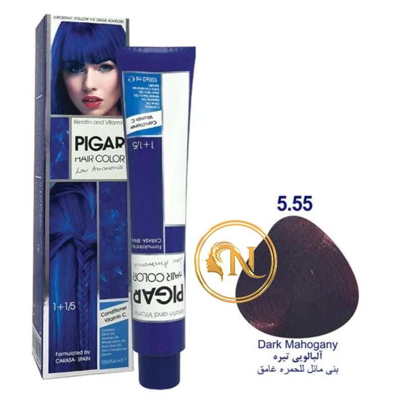 رنگ مو پیگار آلبالویی تیره شماره 5/55 حجم 100 میل