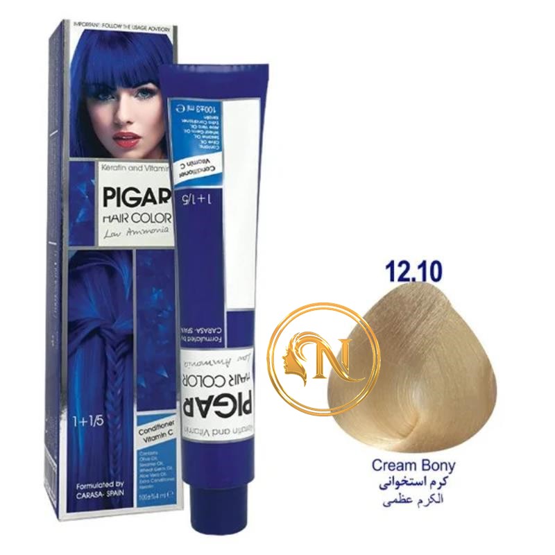 رنگ مو پیگار کرم استخوانی شماره 12/10 حجم 100 میل