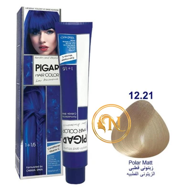 رنگ مو پیگار زیتونی قطبی شماره 12/21 حجم 100 میل