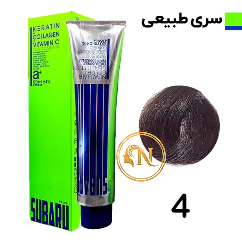 رنگ مو سوبارو قهوه ای متوسط NATURAL شماره 4 حجم 120 میل