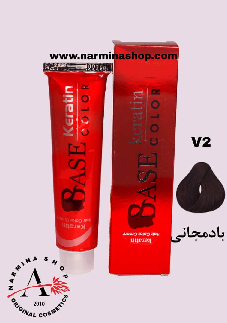 رنگ مو BASE بادمجانی بیس V2