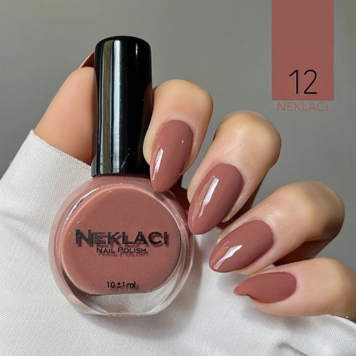 لاک نکلاسی (NEKLACI) شماره 12 – رنگ قهوه‌ای روشن–رز براون