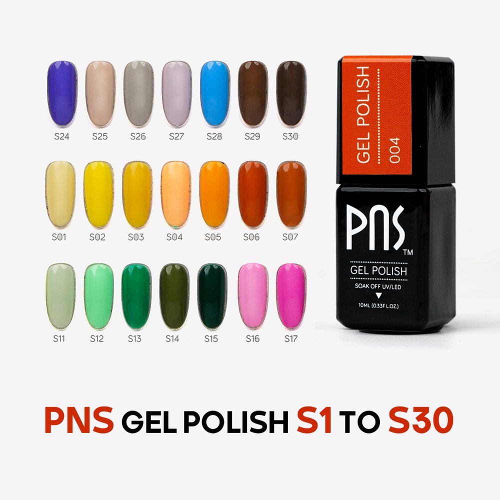 لاک ژل PNS کد رنگ S1 تا S30