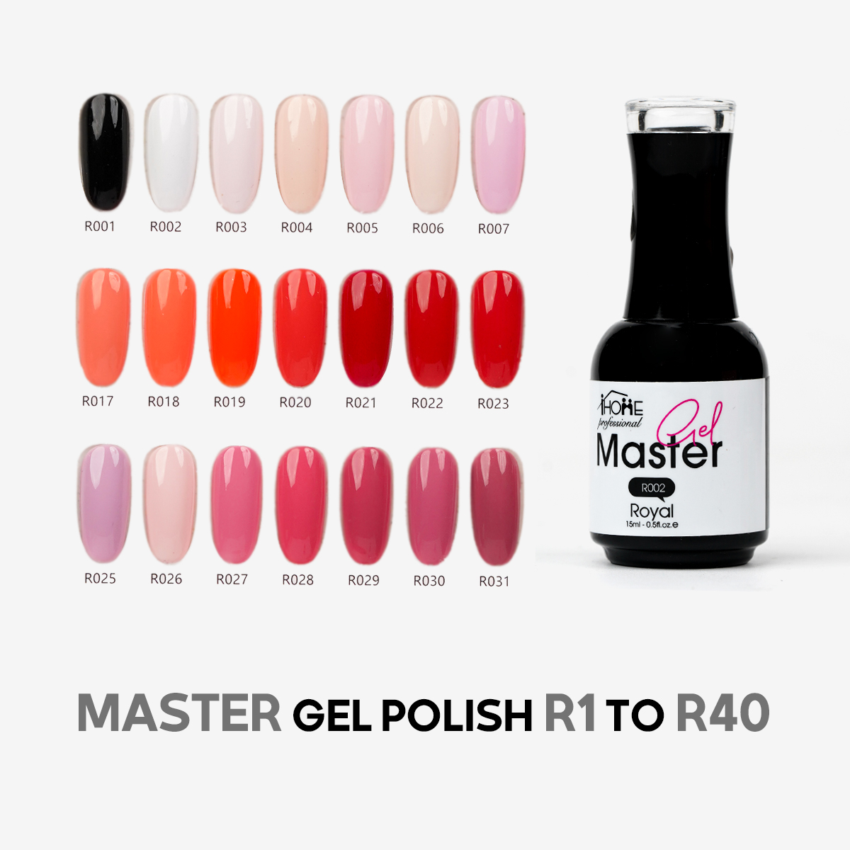 لاک ژل Master کد رنگ R1 تا R40 - Jaklin Nail