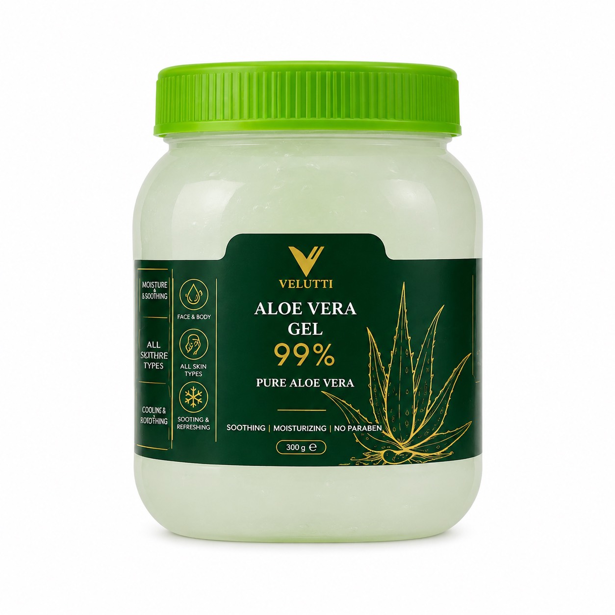 ژل آبرسان آلوئه ورا ولوتی Velotti حجم 300 گرم