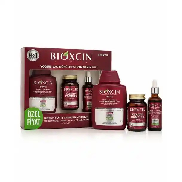 پک ضد ریزش بیوکسین فورت Bioxcin Forte مجموعه شامپو ، سرم و قرص ضد ریزش