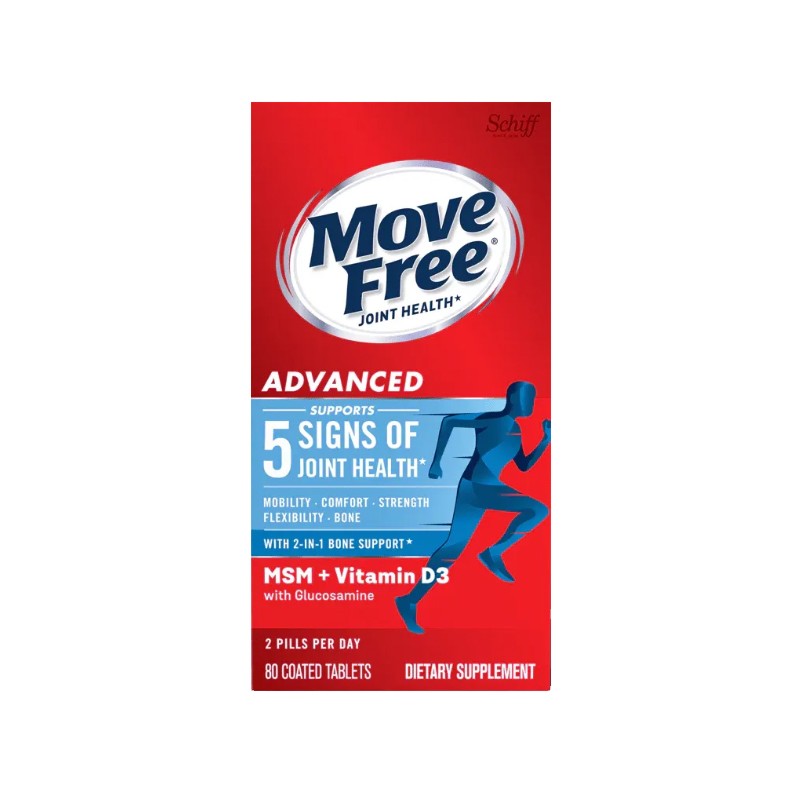 موو فری اَدونسد اِم‌اِس‌اِم پلاس ویتامین دی تری گلوکزامین کندرویتین Move Free Advanced MSM + Vitamin D3 Glucosamine Chondroitin Joint Supplement