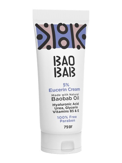 کرم پوست های خشک و آسیب دیده حاوی 5% لانولین الکل (اوسرین) BAOBAB حجم 75 میل