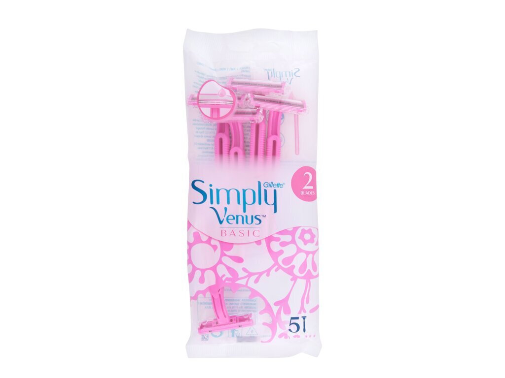 ژیلت ونوس سیمپلای 2 لب صورتی 5 عددی Gillette Simply Venus Basic