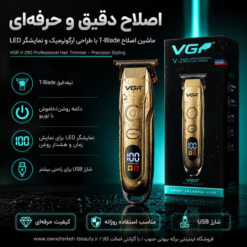 VGR V-290 Professional Hair Trimmer - Precision Styling
