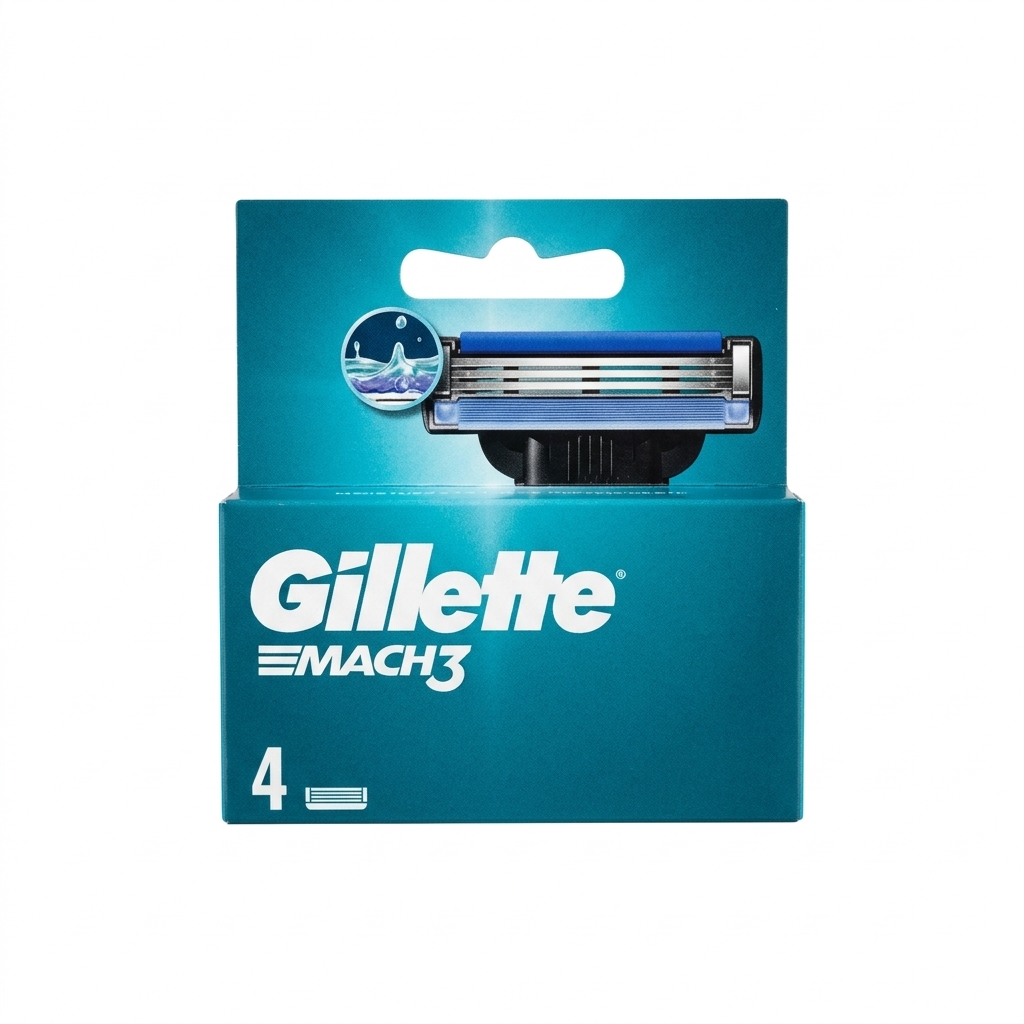 تیغ یدکی ریش‌تراش مردانه Gillette Mach3 – بسته ۴ عددی