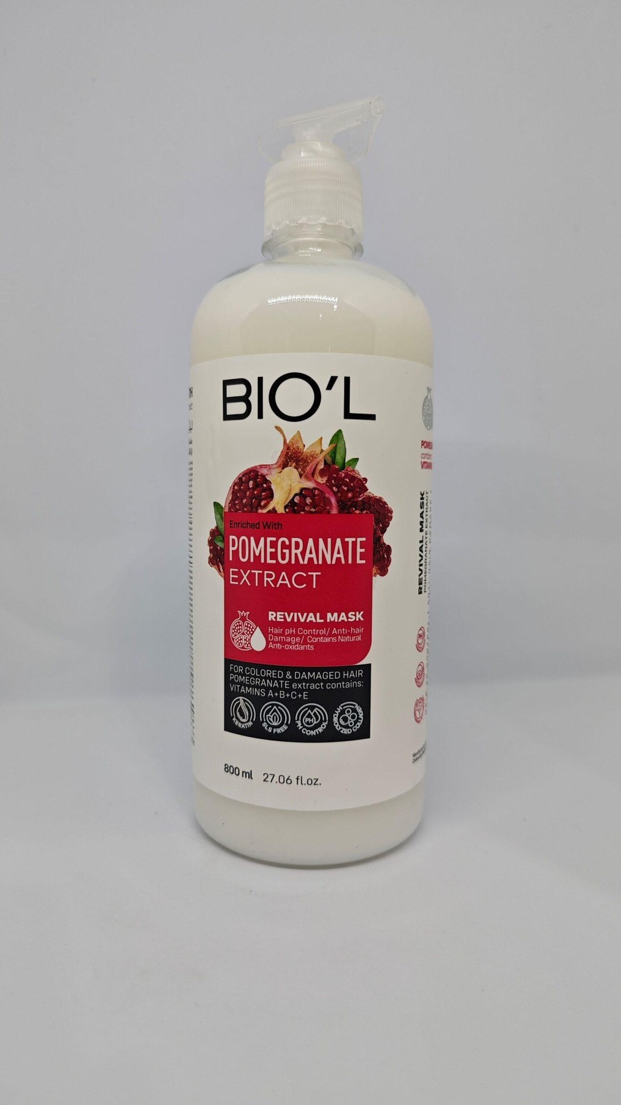 ماسک مو انار بیول BIOL مخصوص موهای رنگ شده و آسیب دیده 800 میل