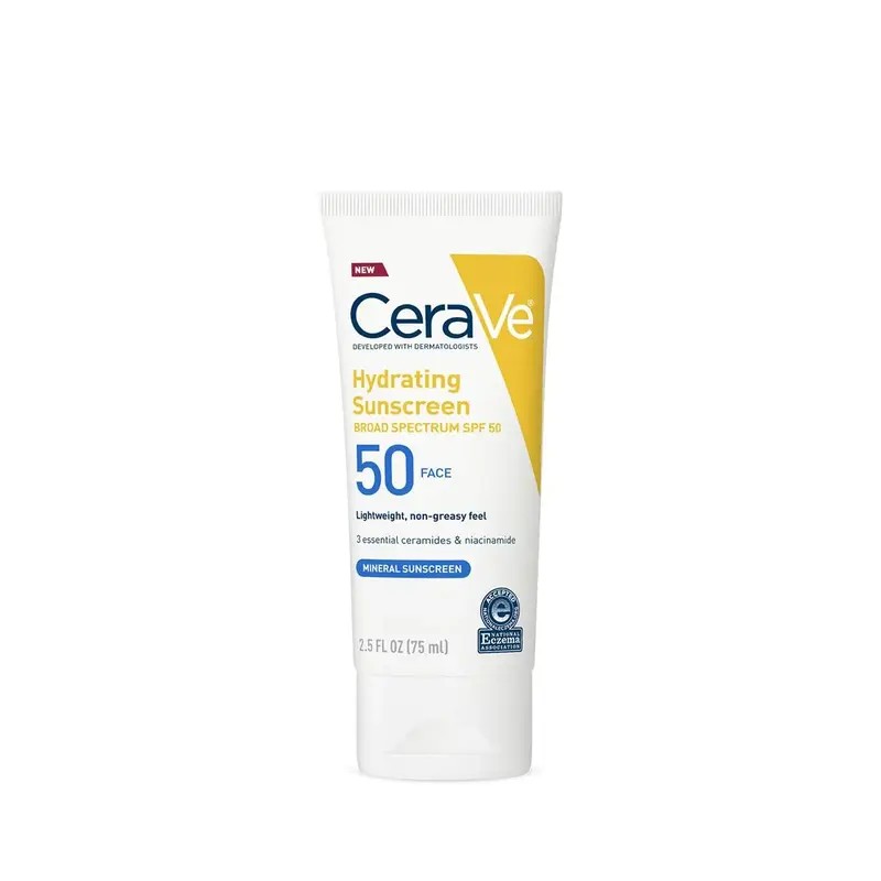 لوسیون صورت ضد آفتاب مینرال مرطوب‌کننده با SPF 50 سراوی Cerave Hydrating Mineral Sunscreen SPF 50 Face Lotion