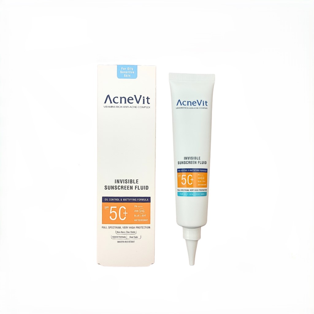 ضد آفتاب فلوئیدی بی‌رنگ آکنه‌ویت +AcneVit Invisible Sunscreen Fluid SPF50
