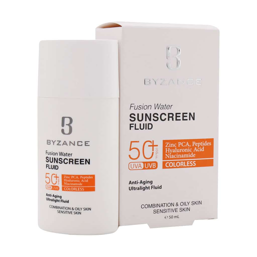 فلوئید ضد آفتاب فیوژن واتر Fusion Water Sunscreen Fluid SPF50 Byzance
