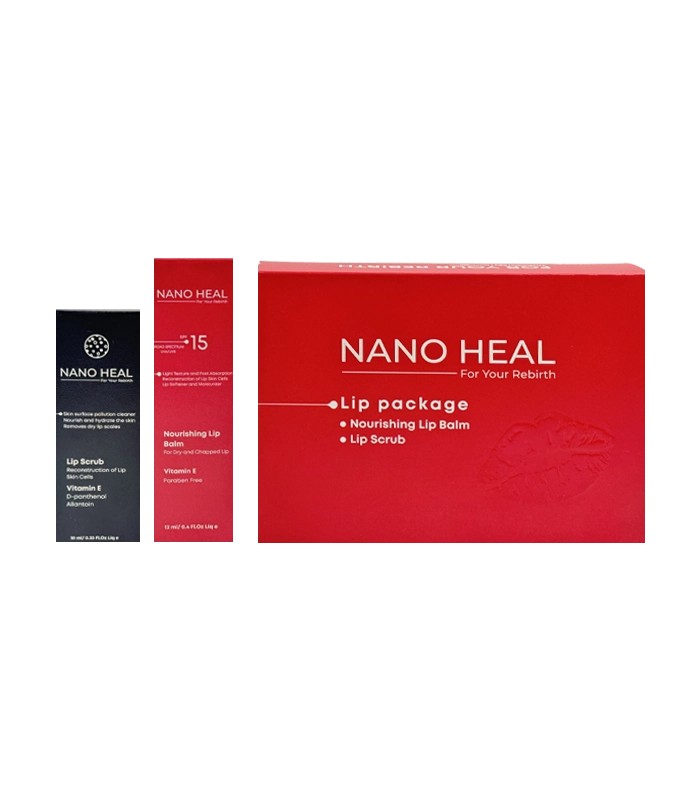 پک مراقبت از لب نانو هیل (بالم لب تغذیه‌کننده + اسکراب لب)