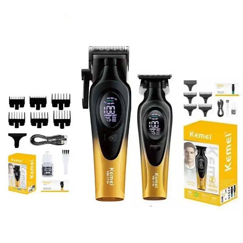 ست ماشین اصلاح کیمی Kemei km-1734+Km-1730 Kemei km-1730 Km-1734 HAIR CLIPPER