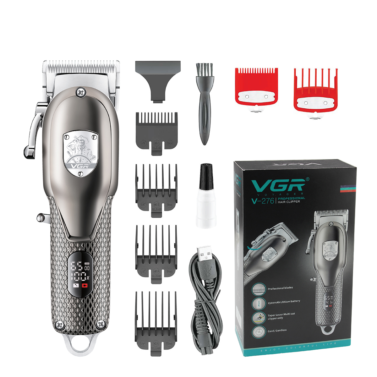 ماشین اصلاح وی جی آر VGR مدل V-276 VGR V-276 Digital Display Cordless Hair Clippers