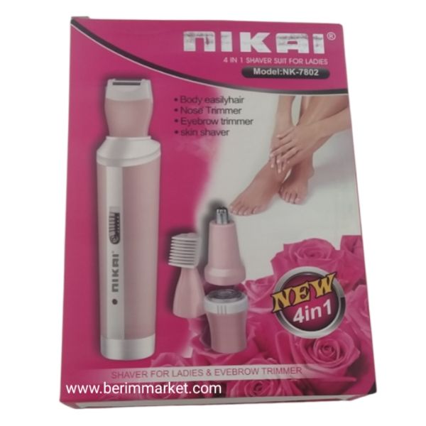 Nikai 4-in-1 Shaver Suit for Ladies & Eyebrow Trimmer – Model NK-7802