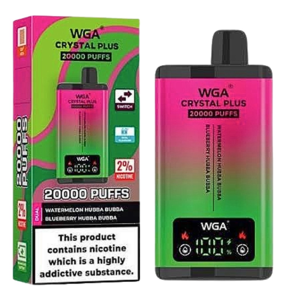 ویپ WGA Crystal Plus طعم Watermelon Hubba Bubba و Blueberry Hubba Bubba