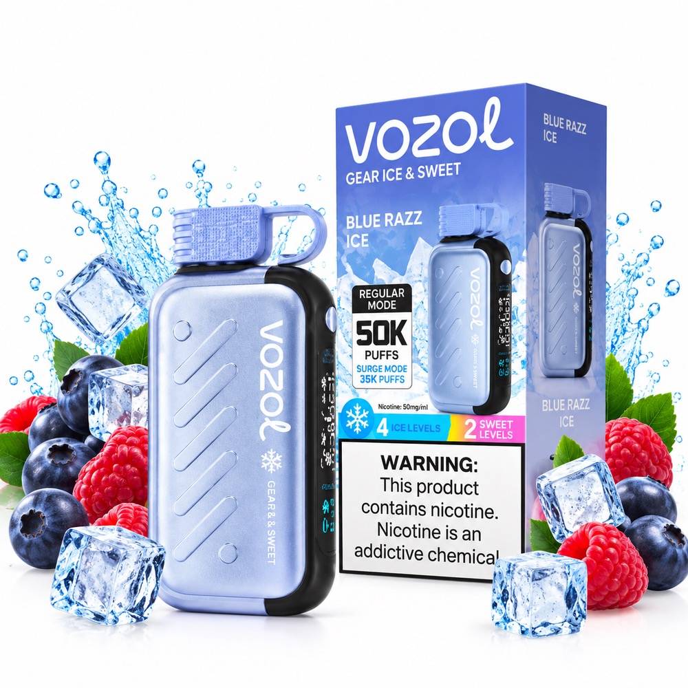 پاد یکبارمصرف وزول بلوبری تمشک یخ — VOZOL Blue Razz Ice 50K