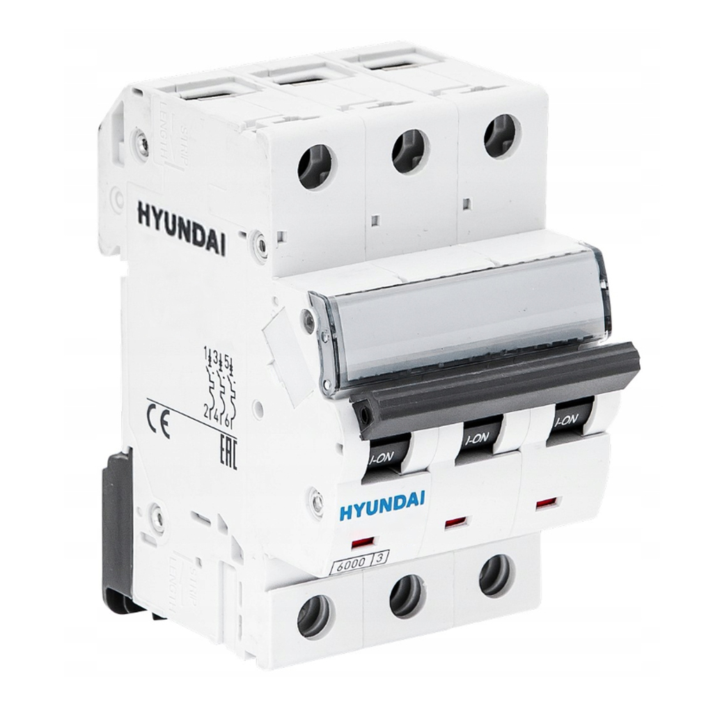 کلید مینیاتوری 4 آمپر سه پل هیوندای کد C4-6KA-3P