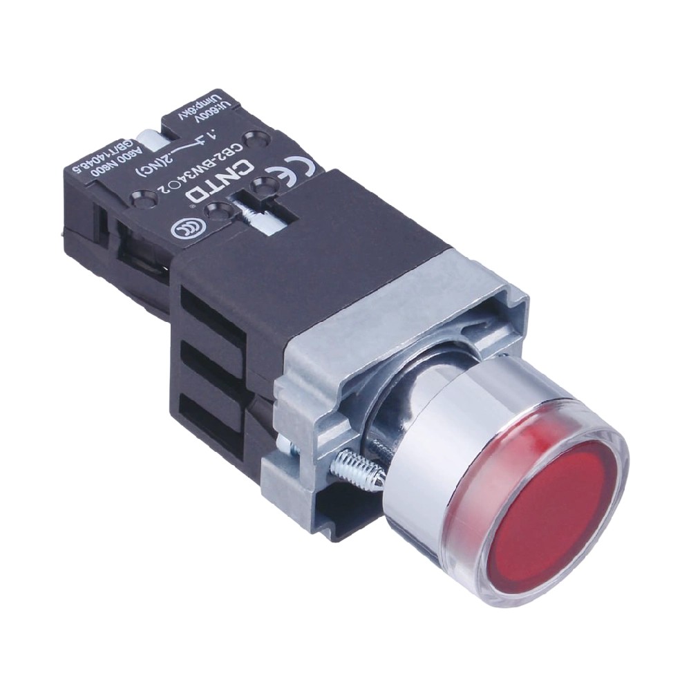 شستی استپ چراغ دار CNTD مدل CB2-BW34