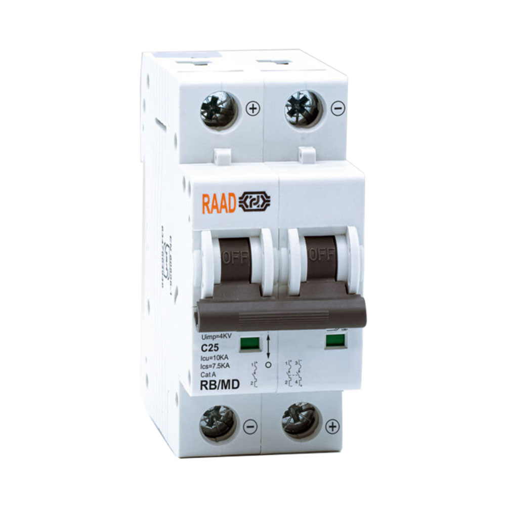 کلید مینیاتوری 2 پل 25 آمپر RB-MD-2P-C25-10kA رعد