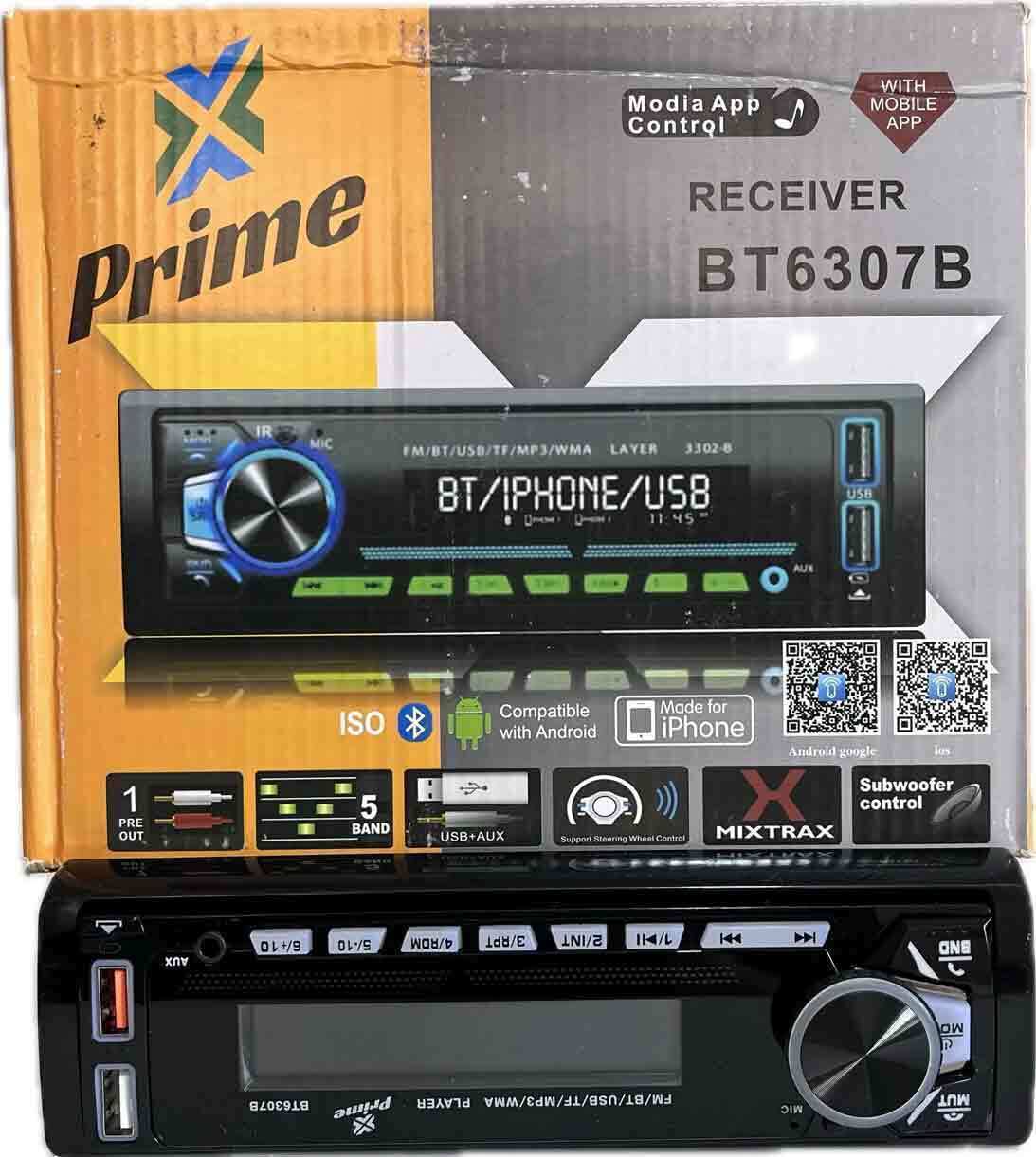 ظبط و پخش اصلی خودرو پریم پنل جدا prime مدل BT6307B