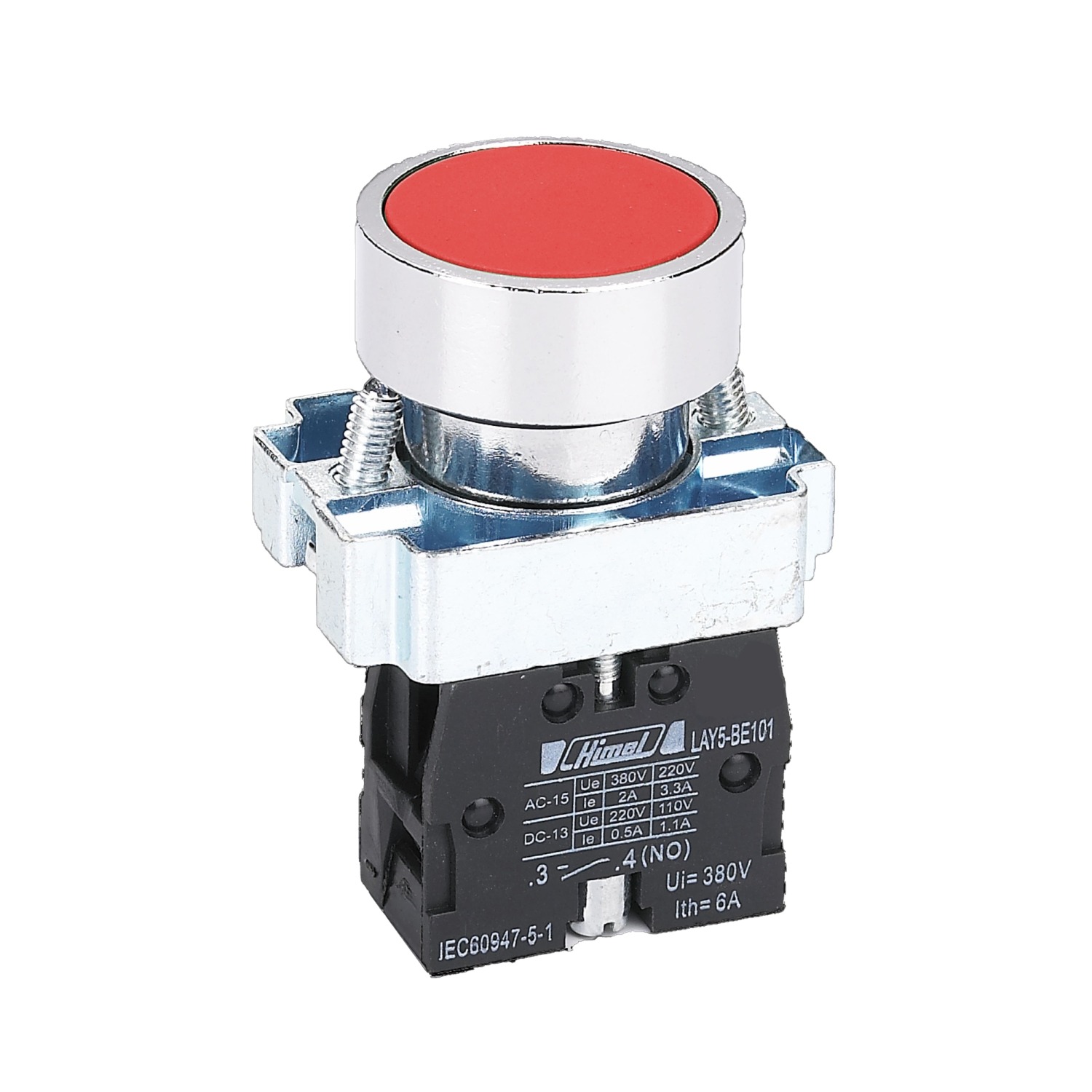 شستی استپ فلزی هیمل قرمز (1NC) HLAY5BA42