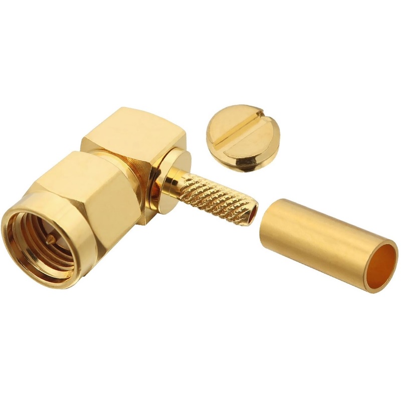 SMA Connector male Right angle -CRIMP/Solder -RG178