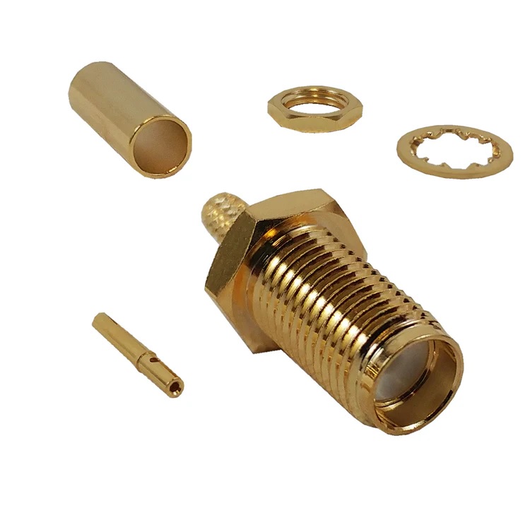 SMA Female Bulkhead Crimp Connector for RG58