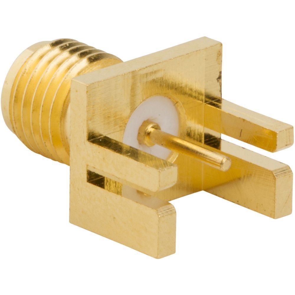 SMA Straight PCB Edge Mount/End Launch, Jack, Gold, 50Ω, Connector Solder