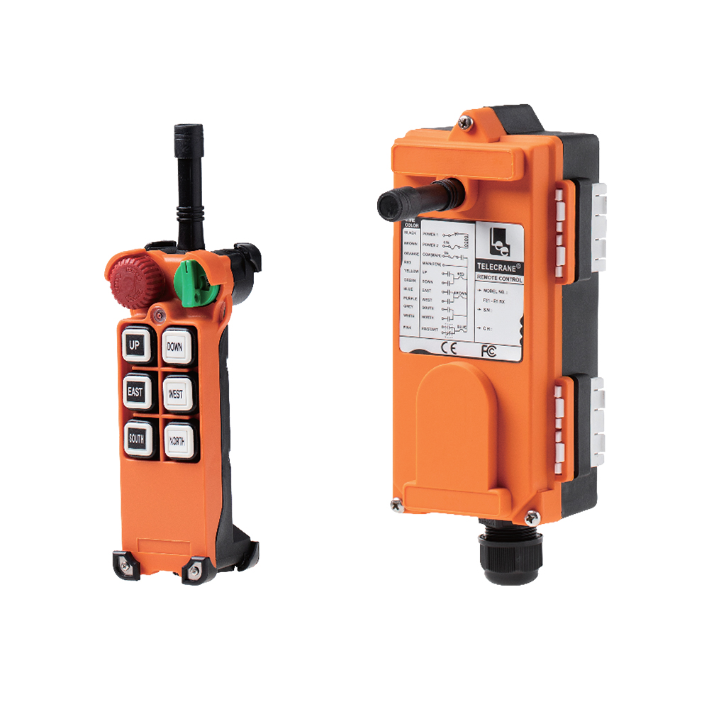 ریموت کنترل شش کلید تک سرعته جرثقیل TELECRANE F21-E1