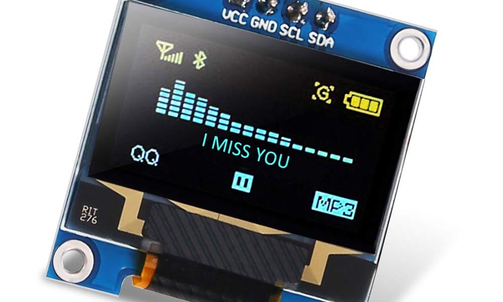 LCD oled 0.96 inch 128*64 آبی-زرد I2c