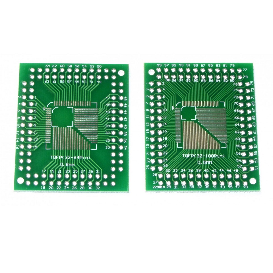 SMD to DIPبرد دو لایه تبدیل مولتی پکیج FQFP TQFP LQFP از 32 تا 100 پین