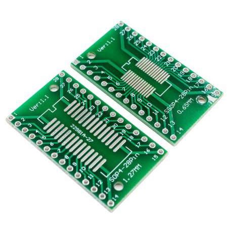SMD to DIPبرد دو لایه تبدیل SOP28 / SSOP28 / TSSOP28 به DIP28