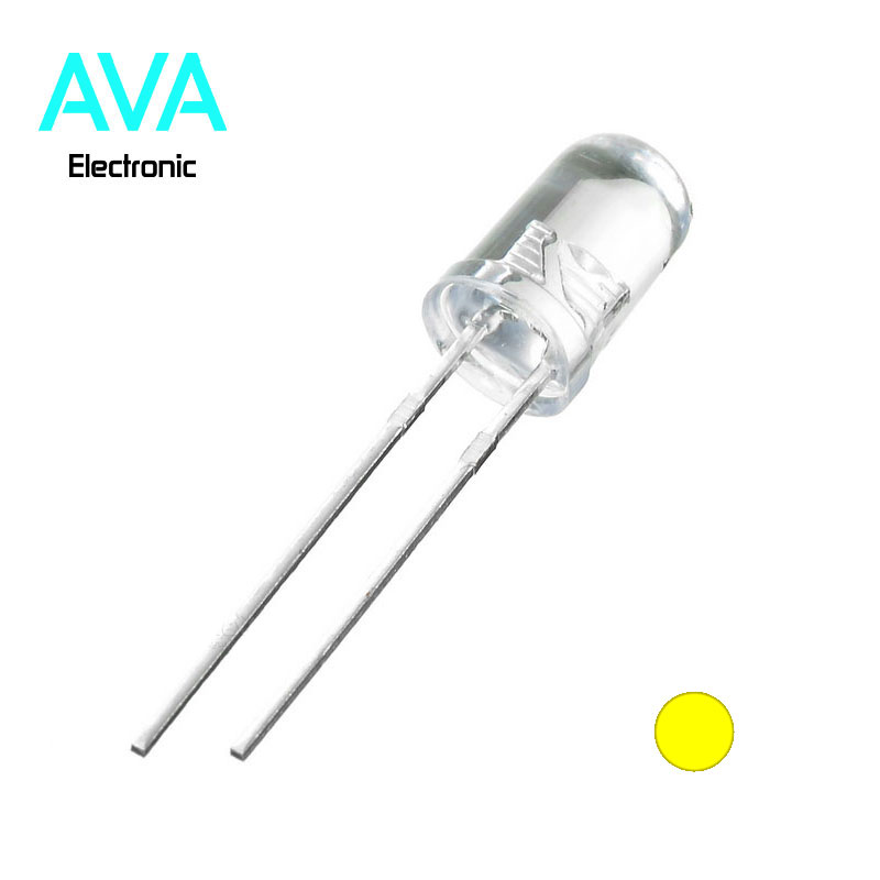 LED زرد شفاف ۵mm