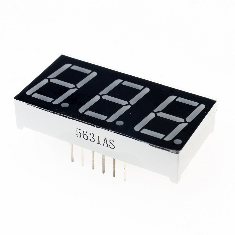 7SEGMENT DISPLAY 3DIGIT COMMON CATHODE 19*37 RED