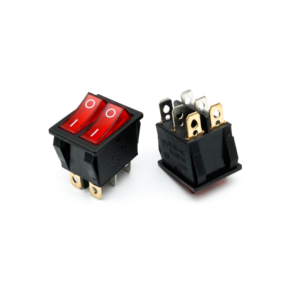 LIGHT ROCKER SWITCH 6P 2C DOUBLE (25*30)