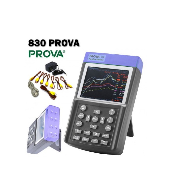دیتاالگر 8 کاناله دما مدل 830 PROVA با LCD رنگی