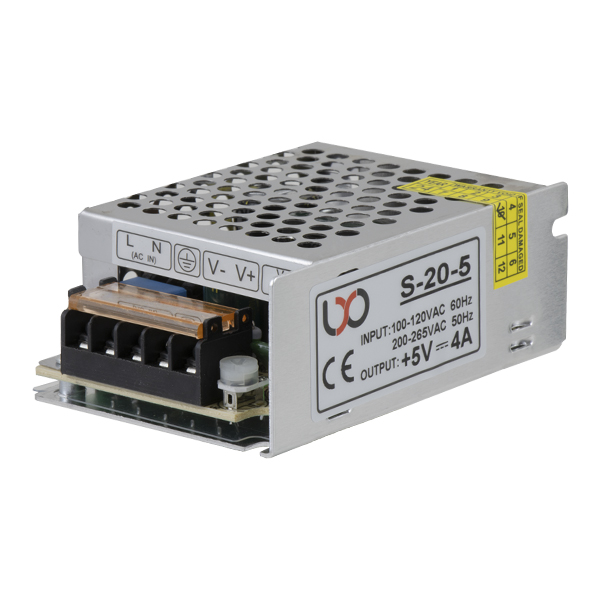 منبع تغذیه سوییچینگ 5 ولت 4 آمپر صنعتی LXO S-20-5