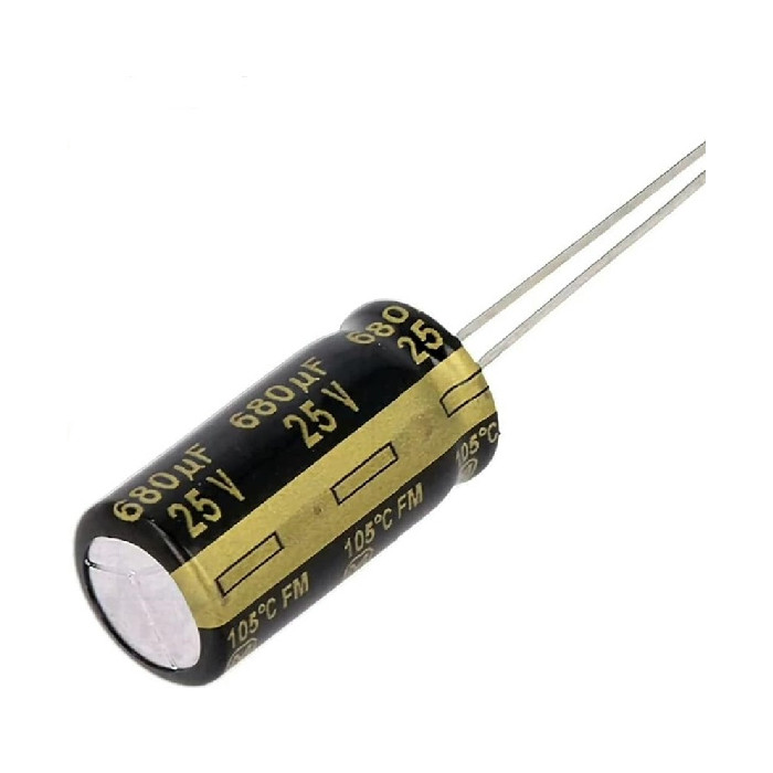 خازن الکترولیت مدل 25v 680uf بسته 3 عددی