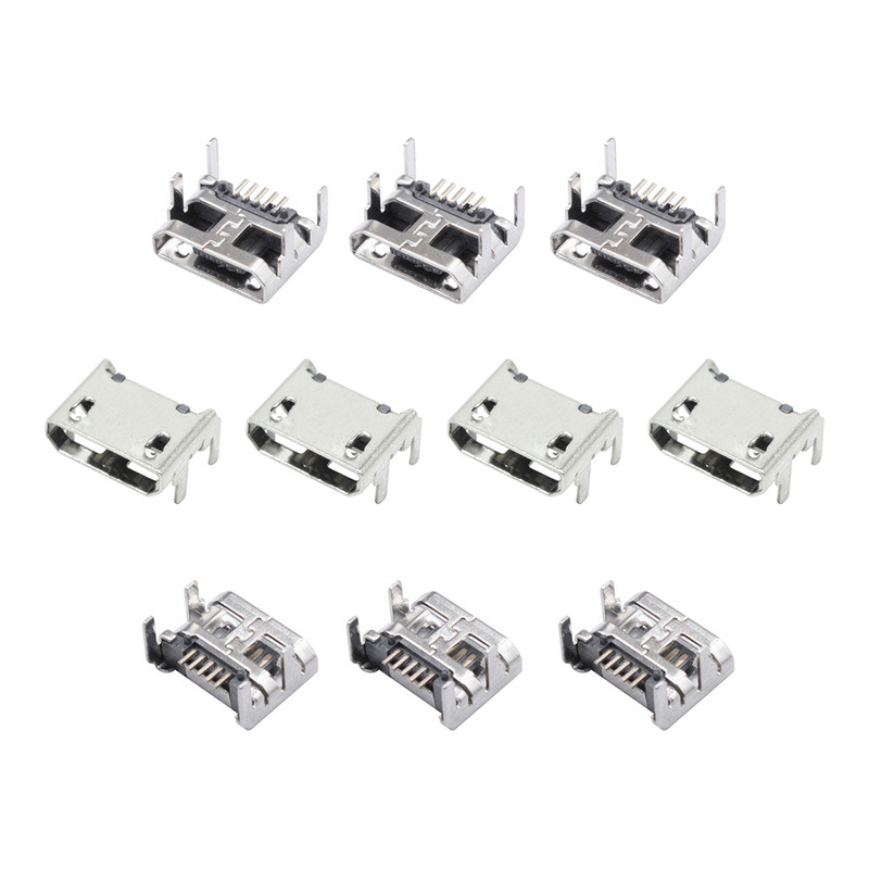 کانکتور Micro USB مادگی مدل 5Pin-Four.Feet بسته 10 عددی