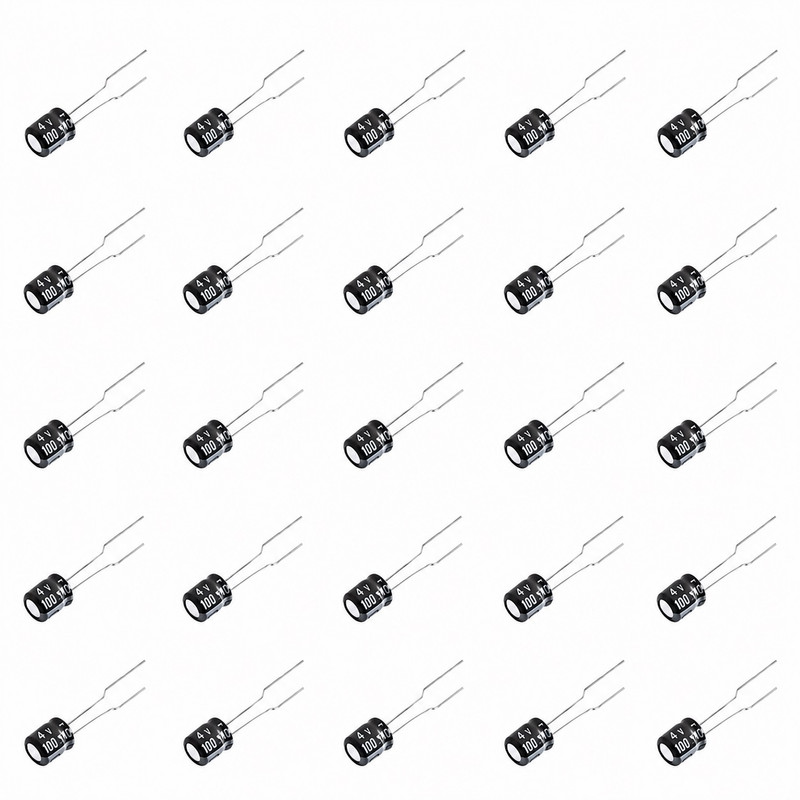 خازن الکترولیتی روبیکون مدل 100uF-4V بسته 25 عددی