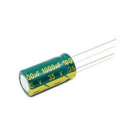 خازن الکترولیتی بشکه ای 1000uf میکرو فاراد 35V ولت برند JWCO GREEN