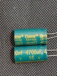 خازن الکترولیتی بشکه ای 4700uf میکرو فاراد 16V ولت برند JWCO GREEN