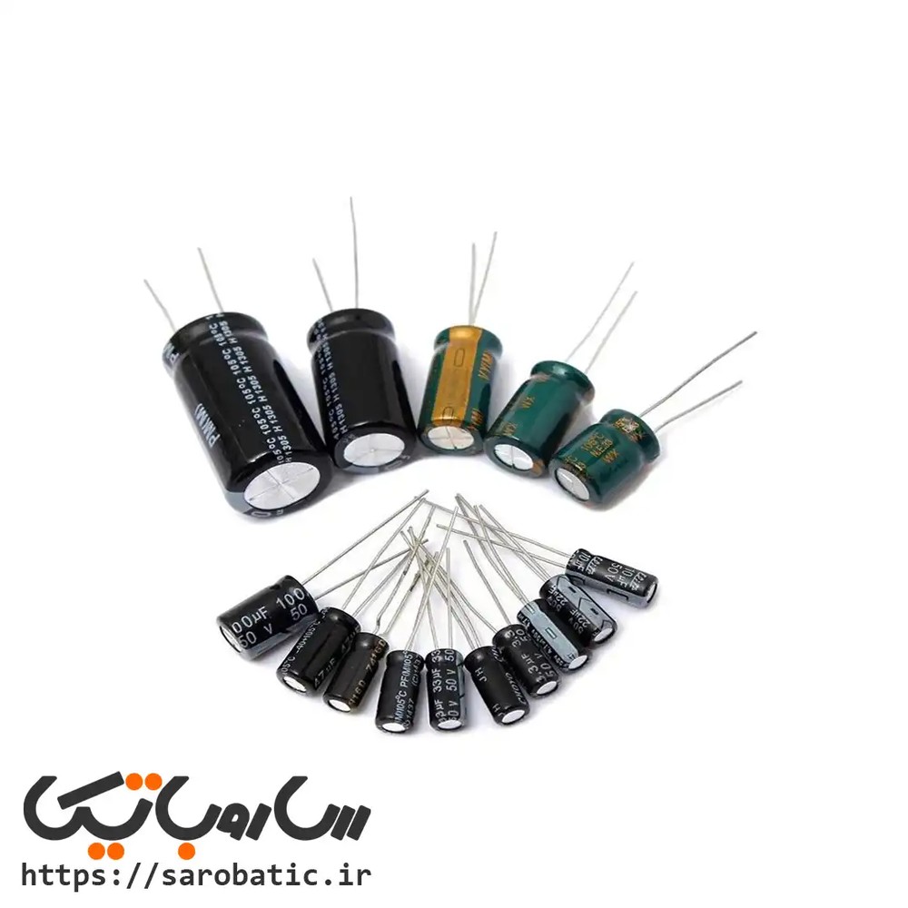 خازن 22 میکروفاراد کد 16v بسته 5 عددی