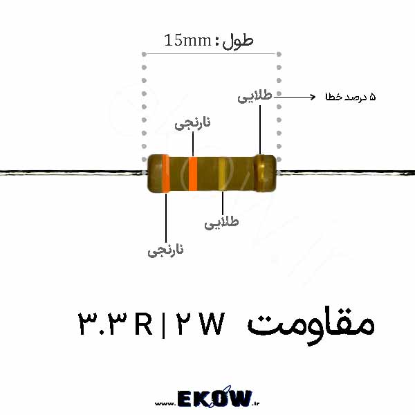 مقاومت 2 وات 3.3 اهم ( 2W 3.3 R)