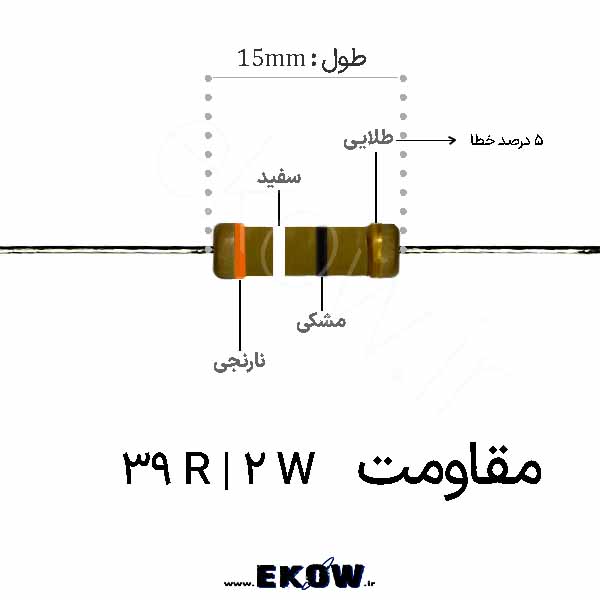 مقاومت 2 وات 39 اهم ( 2W 39 R)